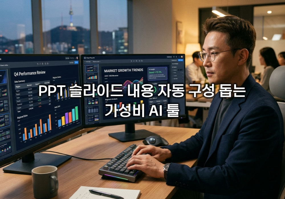 PPT 슬라이드 내용 자동 구성 돕는 가성비 AI 툴 4가지 무료 범위 비교