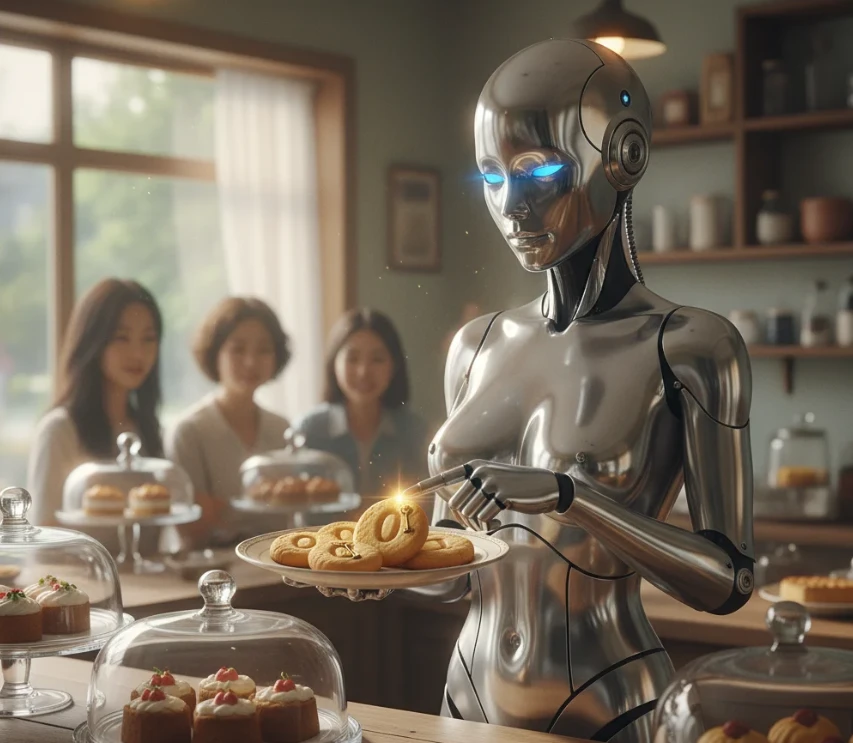 앤드로이드 로봇이 쿠키 값 조작으로 관리자 권한을 얻는 모습