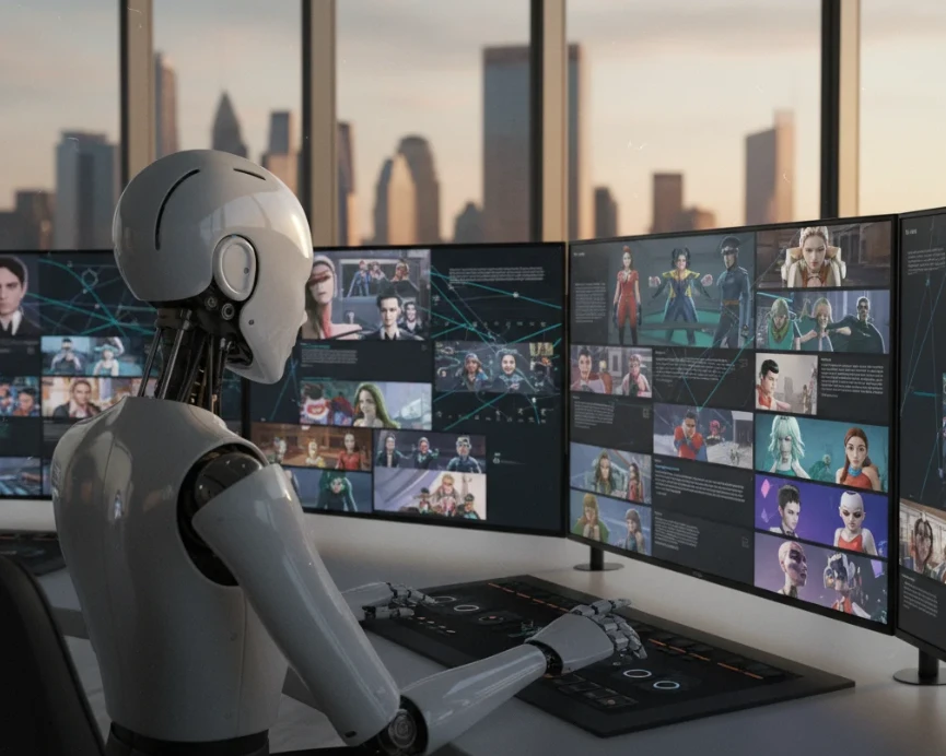 장편 영상 제작 시 캐릭터와 스타일의 일관성을 자동으로 유지하는 핵심 AI 기술의 모습