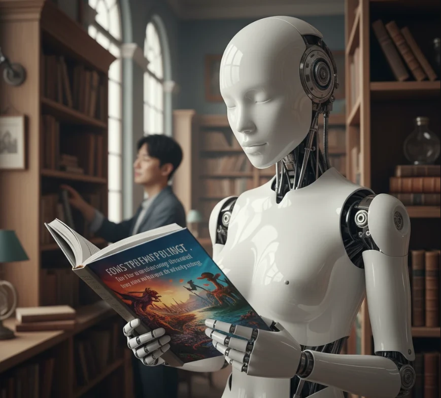 프롬프트 한 줄로 이미지와 텍스트가 결합된 완결성 있는 스토리북을 자동 생성하는 AI의 모습