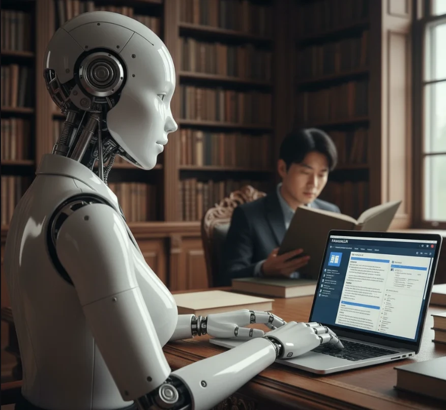 환각 현상이 거의 없는 노트북 LM을 활용하여 신뢰 기반의 자료를 분석하는 모습