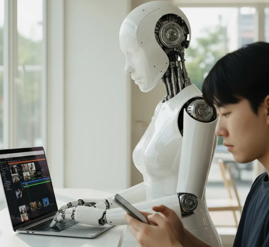 AI 비디오 생성 툴을 활용하여 아마존 제품 이미지 소스로 숏폼 영상을 대량 제작하는 모습