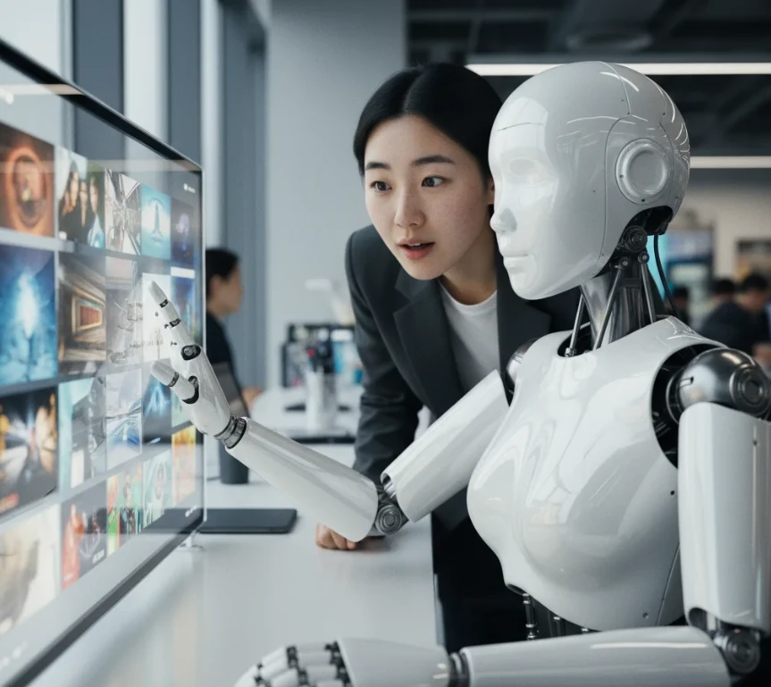 rok AI의 '상상' 탭에서 텍스트 프롬프트 입력 즉시 이미지가 초고속으로 생성되는 장면