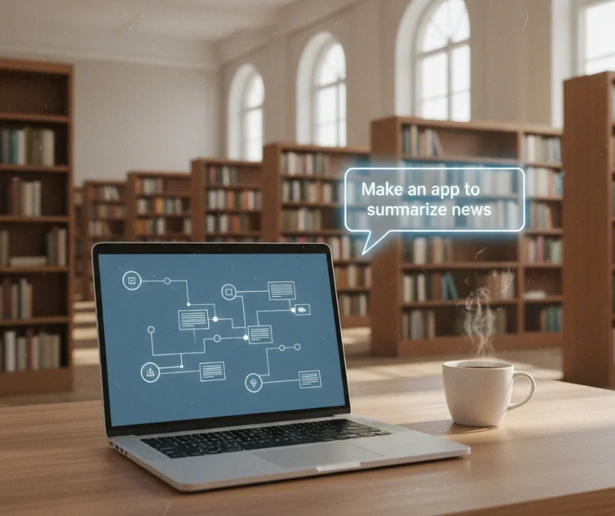 자연어 명령을 워크플로우로 바꾸는 AI 개념 이미지