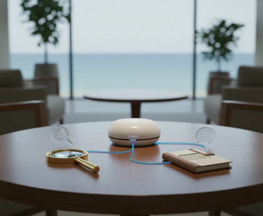 여러 아이콘이 하나의 AI 워크플로우로 통합되는 모습