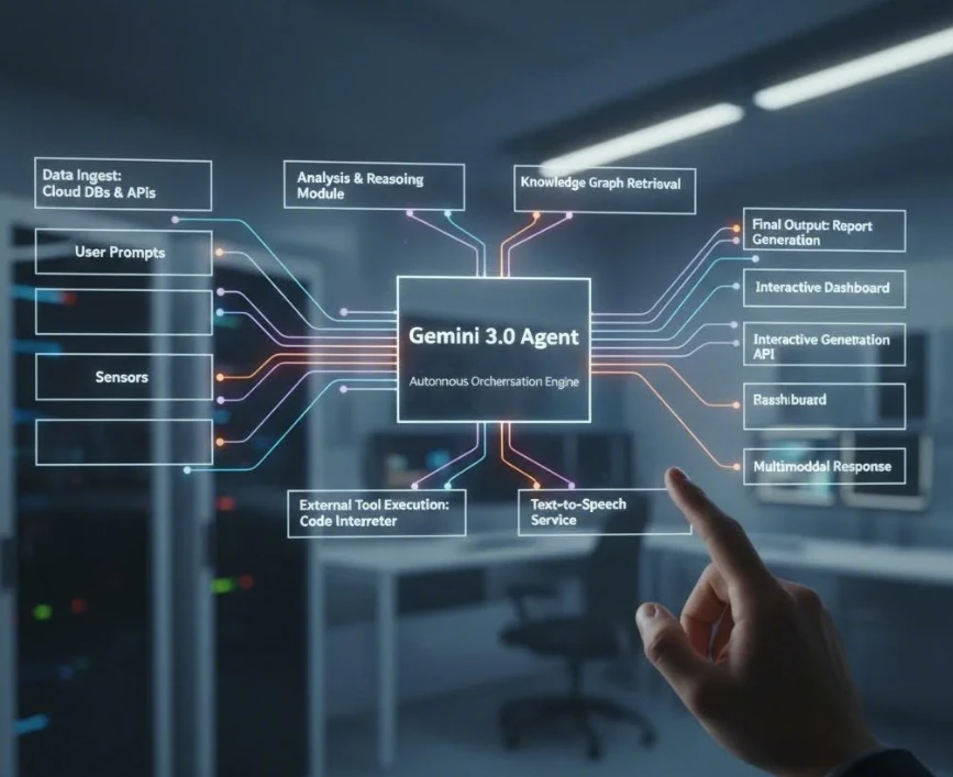에이전트의 멀티스텝 계획 실행력을 보여주는 복잡한 플로우차트