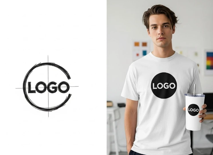 제품 이미지와 무드보드가 함께 생성된 디자인 시안