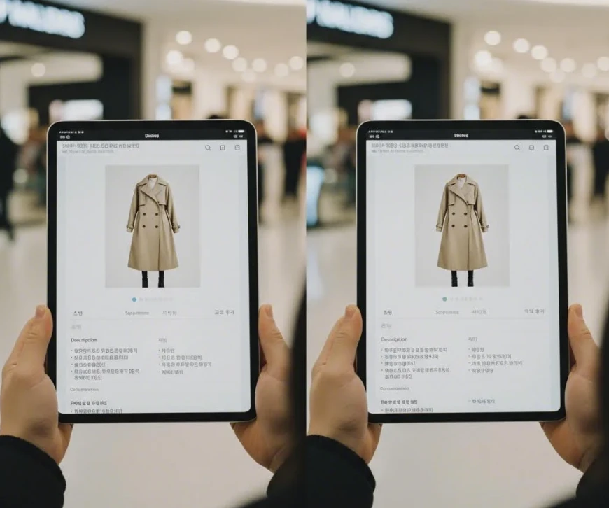 제품 상세 페이지의 외국어 텍스트가 한국어로 번역되는 과정