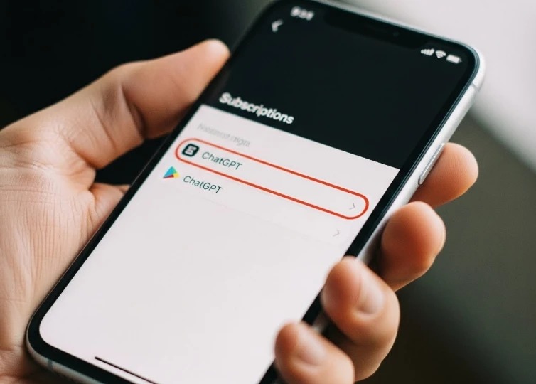스마트폰으로 앱스토어 구독 취소하는 모습