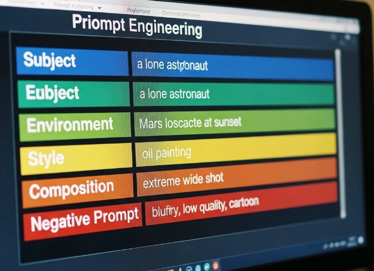 프롬프트 구성 요소가 분할되어 보이는 화면