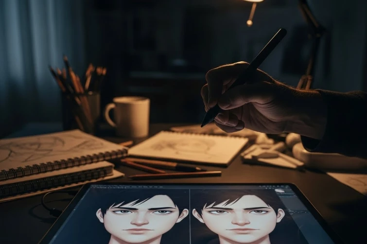 웹툰 제작 중 캐릭터 일관성 불일치 문제 확인