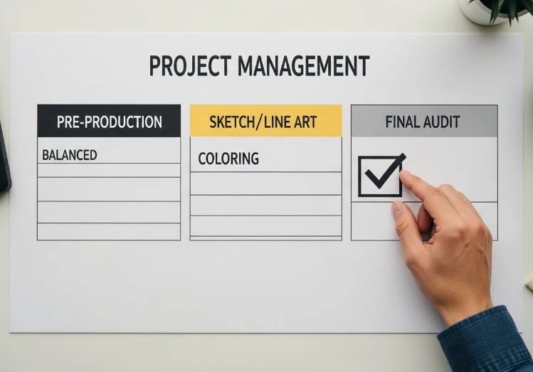 웹툰 제작 파이프라인 단계별 일관성 검토 과정