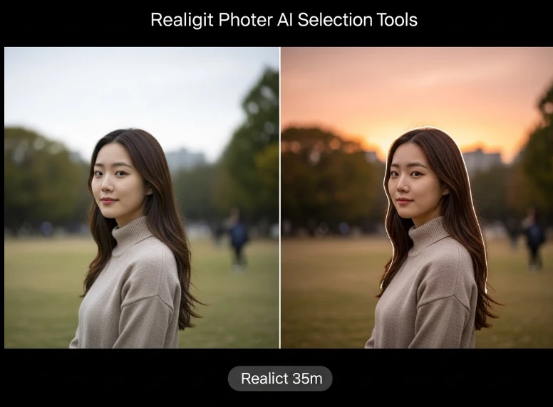 AI가 인물 배경을 분리한 이미지