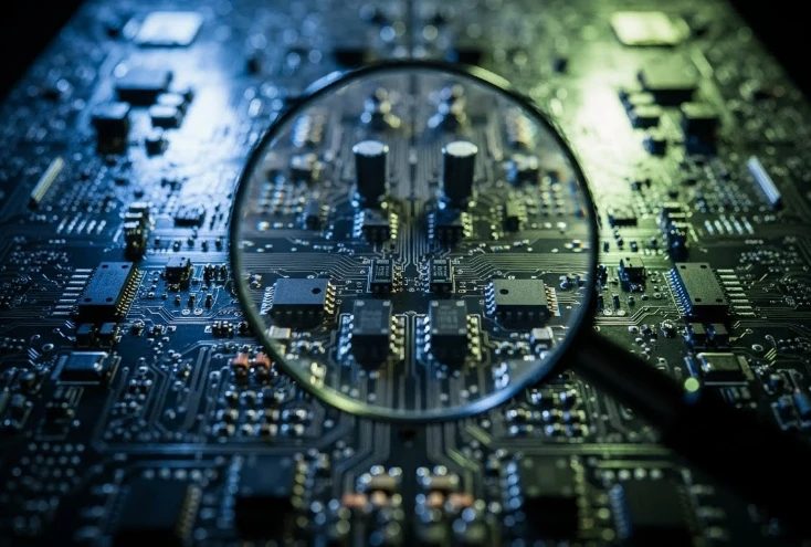 복잡한 회로 기판의 완벽한 디테일을 보여주는 이미지 복잡한 회로 기판의 완벽한 디테일을 보여주는 이미지